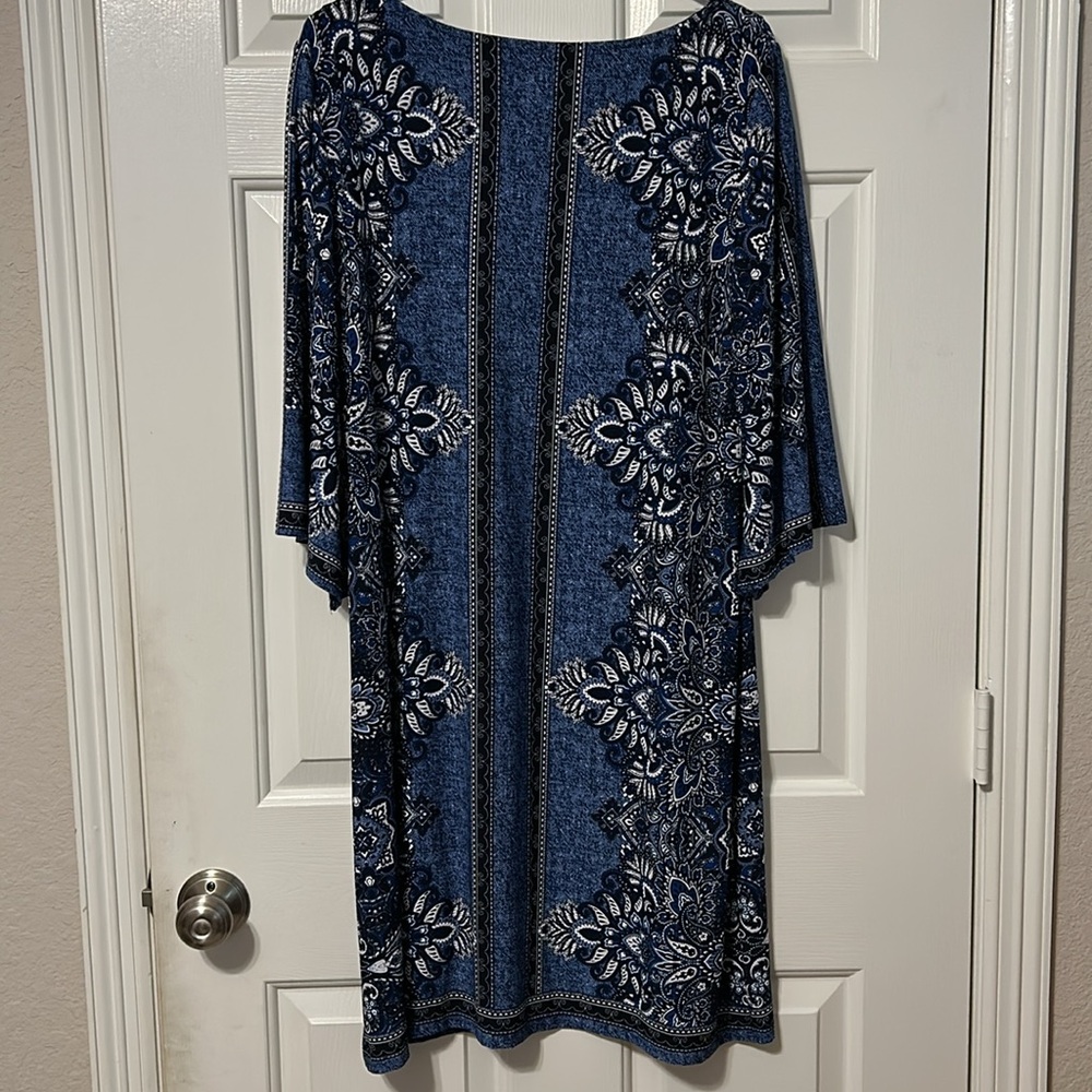 Sandra Darren Blue Dress Size L - Picture 2 of 3